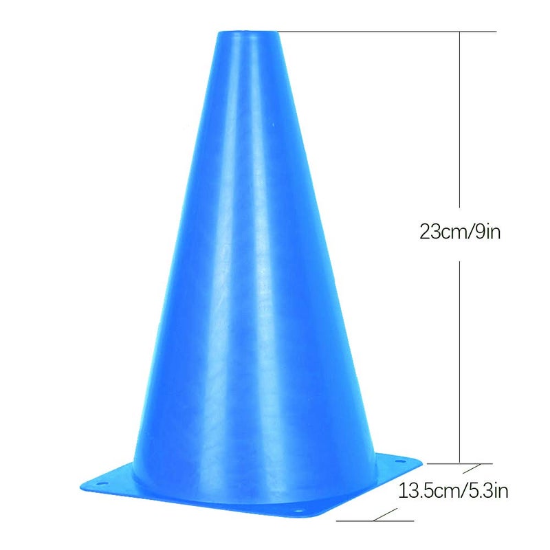 Alyoen 9 inch Traffic Cones, Plastic Sport Cones, Blue Soccer Training Cones for Outdoor Activity & Festive Events (Sets of 10/15/ 20) - Image 2
